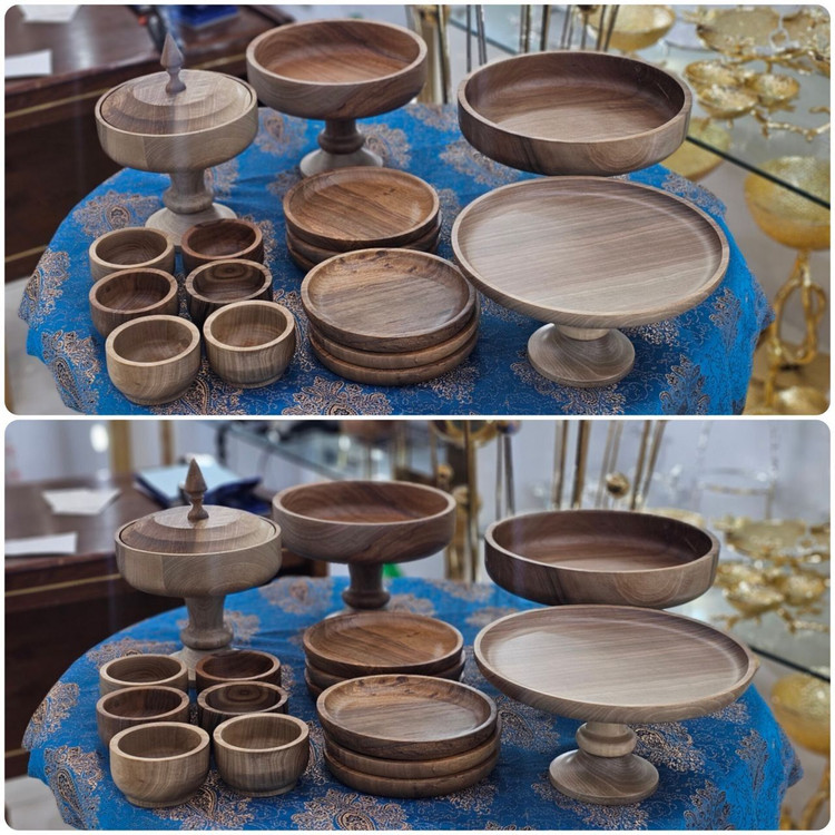 سرویس پذیرایی کامل تک پایه چوب گردو